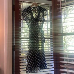 Julia Roberts Pretty Woman navy polka dot dress